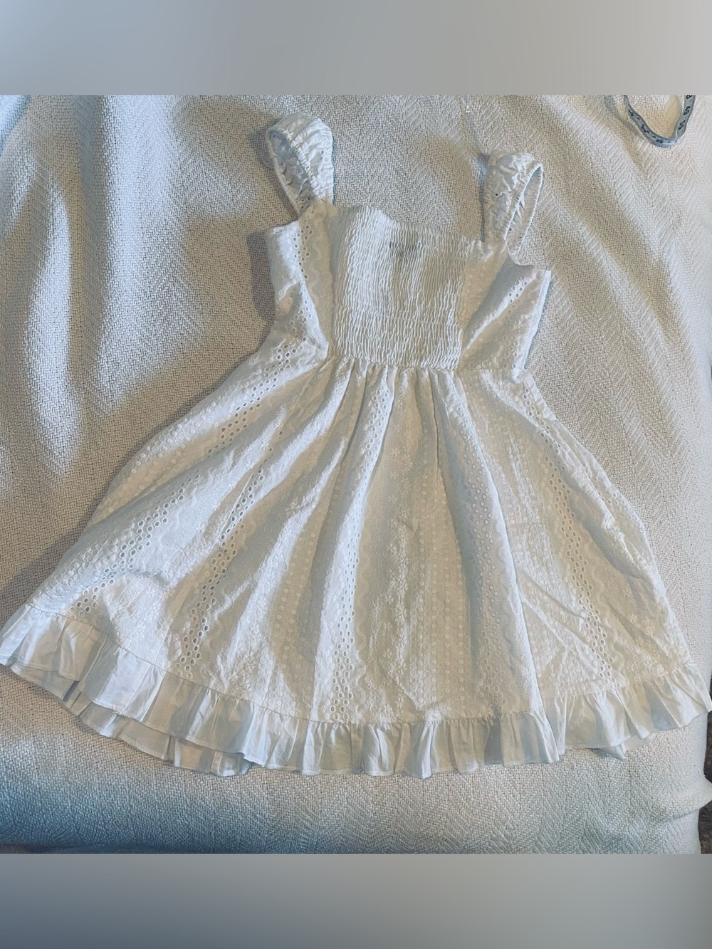 New White Eyelet Ruffle Sundress - Picture 9 of 10